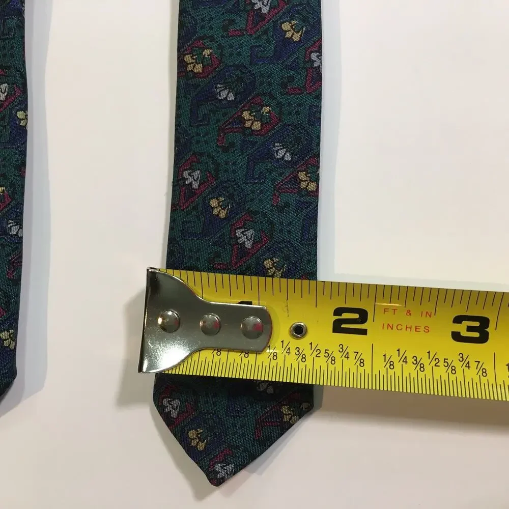 Robert Talbott Studio Mens Silk Tie Green Navy Red Geometric Floral Made USA